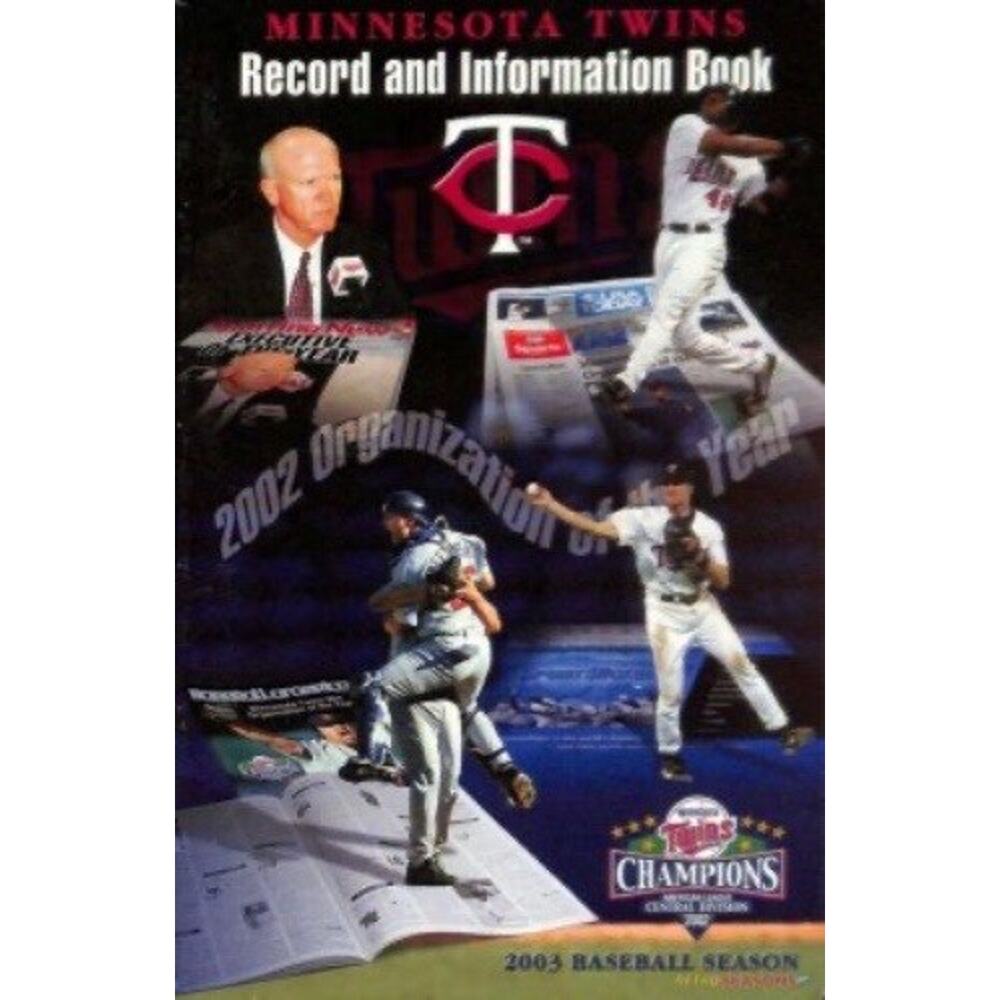 Minnesota Twins Record and Information Book 2003 Cover On 12x8in Metal Sign